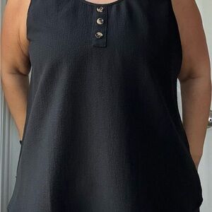 Classic Black Buttoned Tank Top